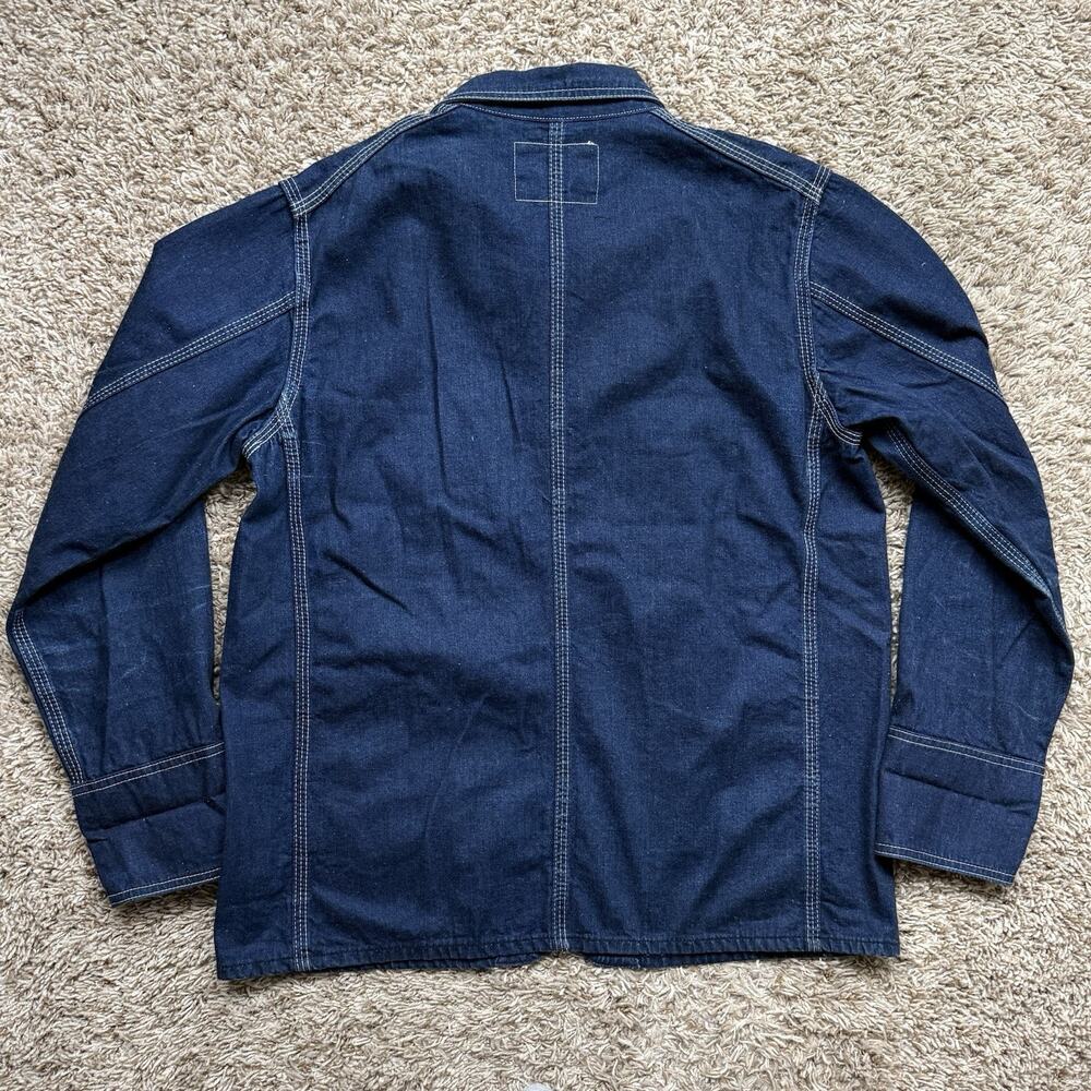TCB Jeans Japan Stop Loss Blue Denim Jean Chore Jacket Button Men’s Size 38 / M - Picture 4 of 8